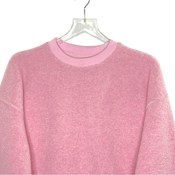 Outdoor Voices M NEW Pink MegaFleece Crewneck Sweatshirt Fuzzy - Picture 5 of 10